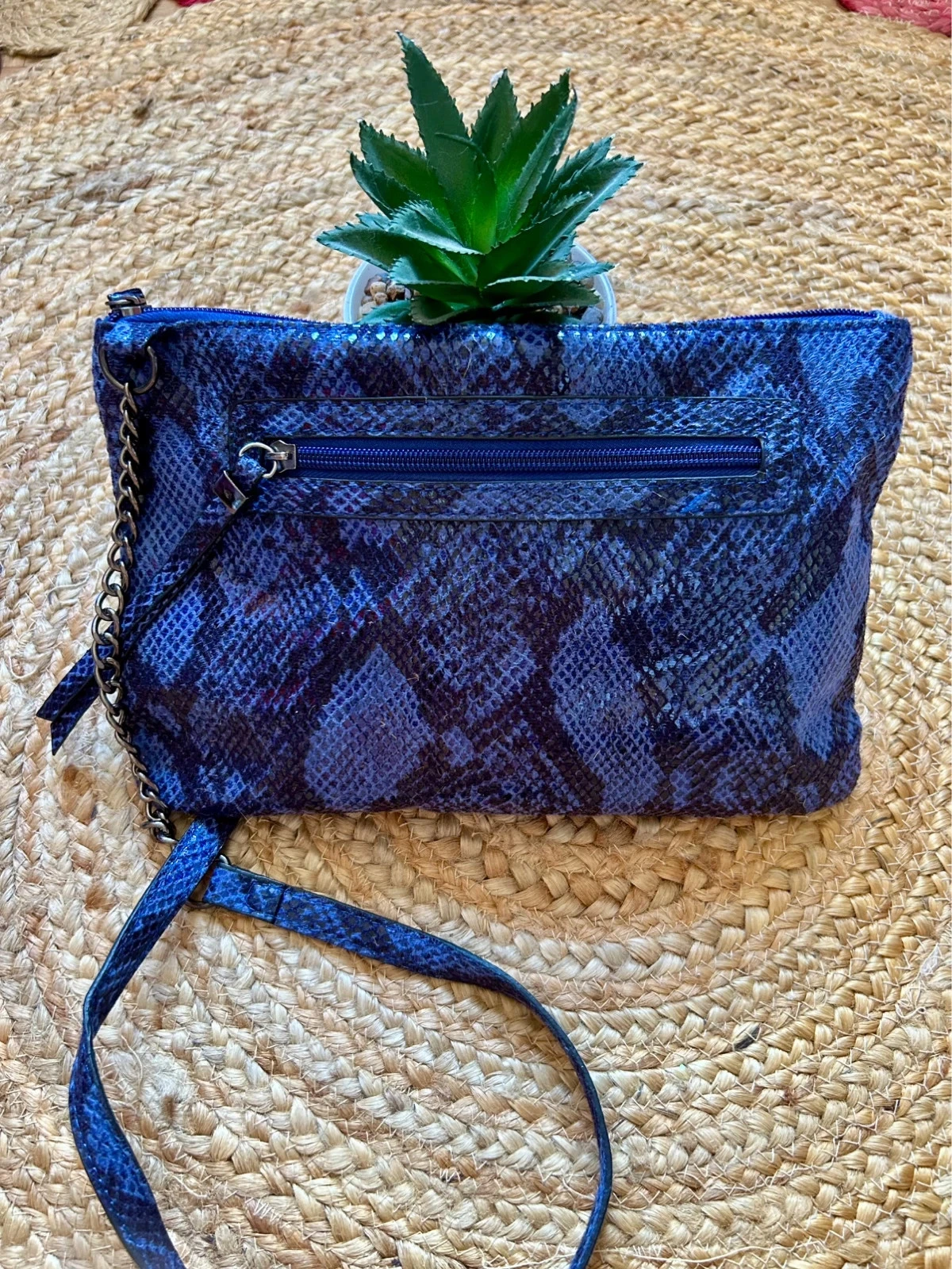 💙🐍Bolsa transversal python azul vintage Y2K glam rock chic com estampa animal crossbody clutch bag🐍🖤 – photo 6